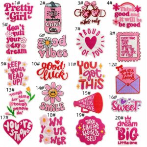 Pink english cloth patch set 20 pieces