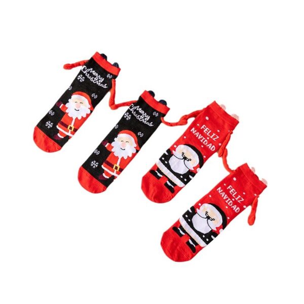 Wholesale Christmas Couple Socks Anime Cartoon Pattern Winter Gift Casual Socks
