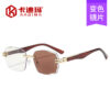 Wholesale Gold Frame Frameless Color Changing Square Sunglasses UV400 Street Style Travel Fashion Accessories for Resale
