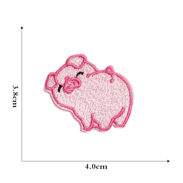 Wholesale Embroidered Patches Pink Cute Pig Cartoon Applique for Clothing Decoration Boutique Accessories 9 Pack