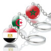 Wholesale Metal Glass Ball Keychain African Country Flags Student Gift