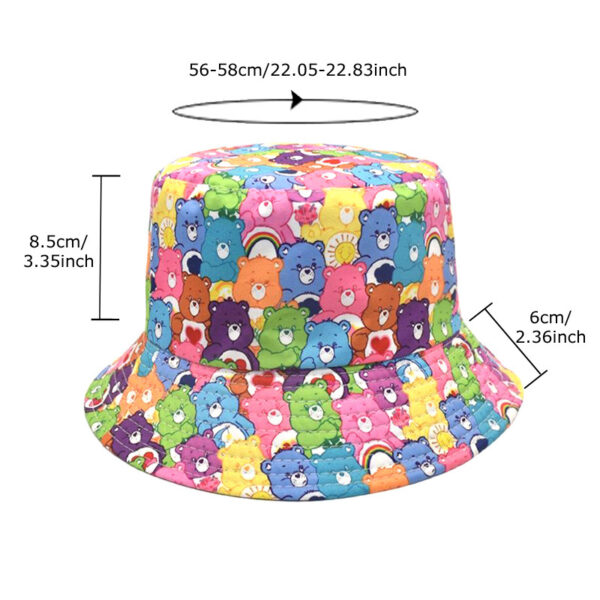 Wholesale Cartoon Bear Print Fisherman Hat Reversible Sun Hat for Outdoor Travel