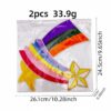 oly-4ece1975581135b9c7b8b0870ba02b1a Wholesale Polyester Thread Rainbow Five-Pointed Star Embroidered Patches 2pcs Iron-On Decorative Accent for Clothing Bags