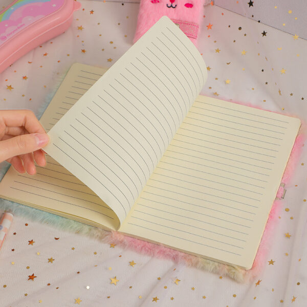 Wholesale Plush Unicorn Lock Diary Notebook for Students Trendy Journal