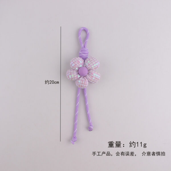 oly-4ef6f11faad1a5a55dde972ad44290d1 Wholesale Fabric Flower Bag Charm and Phone Lanyard Hand Knitted Sequined Accessory Trendy Gift for Resale