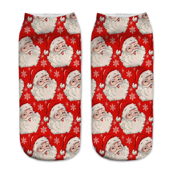 oly-4f0138d4c9b6ba6baf2892cf398e0470 Wholesale Polyester Cotton Christmas Cat 3D Printed Ankle Socks for Women Everyday Casual Wear