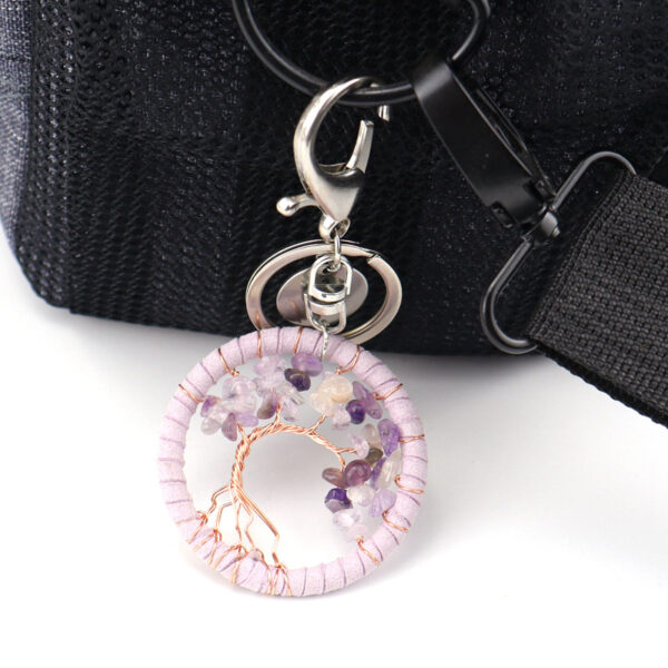 oly-4f053abc658628aa57ad4636618d73ac Wholesale Crystal Tree of Life Keychain Bag Charm Red Agate Pastoral Style Gift for Friend