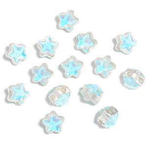 Four-hole beads-aurora blue / 12mm