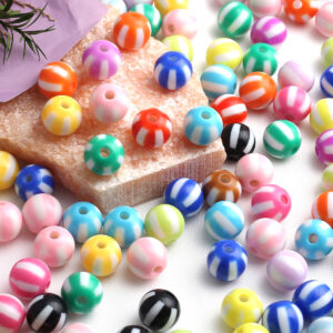 Wholesale Watermelon Stripe Acrylic Beads for DIY Jewelry Keychain Bag Charm