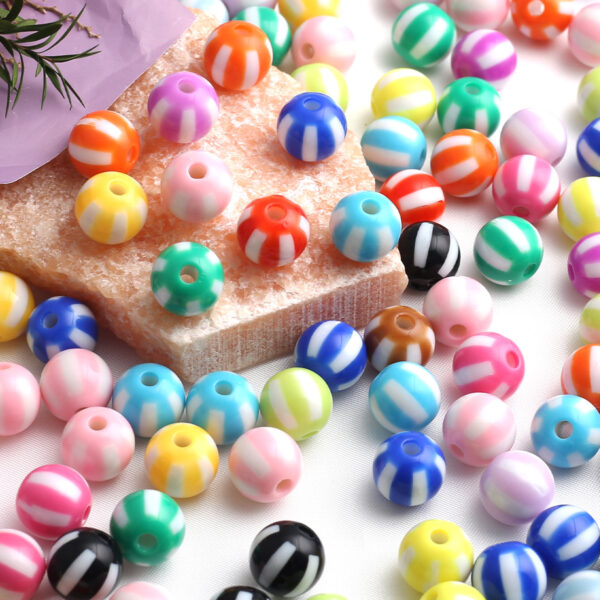 oly-4f0914ec9637606c565d03180317ffc4 Wholesale Watermelon Stripe Acrylic Beads for DIY Jewelry Keychain Bag Charm