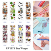 Wholesale 2/8/16pcs UV DTF Stickers Halloween Pumpkin Ghost Bat Print Pen and Bookmark Stickers OLY Exclusive