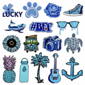 oly-4f211da3492b43895676e1a8a813bd72 Wholesale Blue Graffiti Cartoon Guitar Whale Embroidered Iron On Patch for DIY Clothing Decoration Resale Accessory