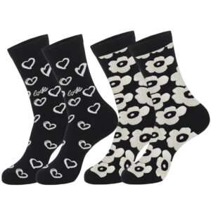 oly-4f2cb952b2a7a57b9d2cf65469de43ee Wholesale Love Pattern Mid Calf Socks for Women Cotton Blend Knit Gift for Everyday Use