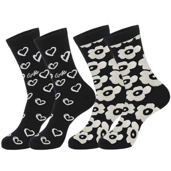 Wholesale Love Pattern Mid Calf Socks for Women Cotton Blend Knit Gift for Everyday Use