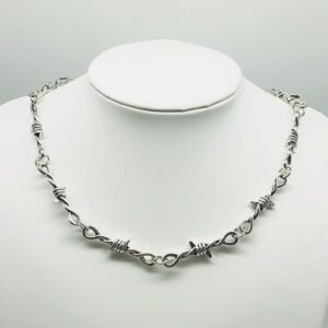 oly-4f32c2eacdd47daf9cbf6a9227d257d0 Wholesale Gothic Punk Barbed Wire Thorn Necklace Unisex Stylish Jewelry Accessory