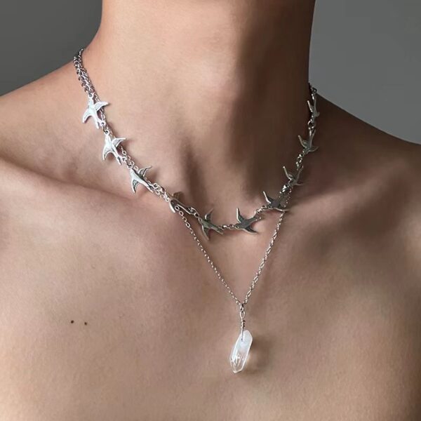 oly-4f402a83e6998cc61e9f4b9b536ad13b Wholesale Stylish Zinc Alloy Double Layer Geometric Pendant Necklace Fashion Jewelry Accessory for Resale
