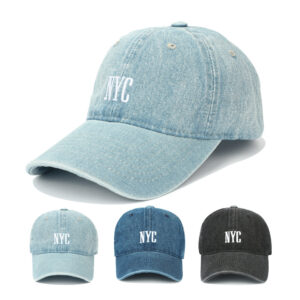 Wholesale Denim NYC Embroidered Baseball Cap Curved Brim Adjustable for Resale