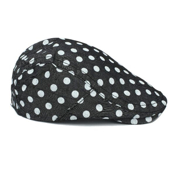 Wholesale Black Polka Dot Beret Hat Adjustable Breathable Summer Fashion Accessory
