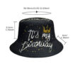 Wholesale Birthday Party Crown Pattern Bucket Hat Sun Protection Double Sided Unisex Hat for Everyday Wear