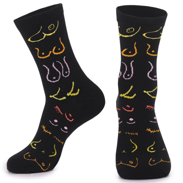 oly-4fa5c66163c9996d778650be8b59bac6 Wholesale Black Chest Print Casual Socks Fashion Accessory for Party Gift Boutique Resale