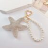 Wholesale Rhinestone Starfish Car Keychain Bag Charm for Wedding Gift Boutique Resale