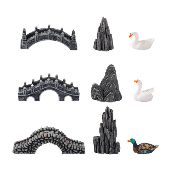 Wholesale Chinese Style Miniature Landscape Resin Ornament - Duck Decorative Accent for Home Office Gift