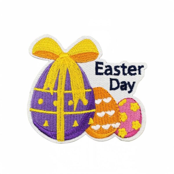 oly-4fc64d7416b7e610e4b73219ed00f661 Wholesale Easter Egg Rabbit Embroidered Iron On Patch Polyester Thread DIY Baggage Accessory