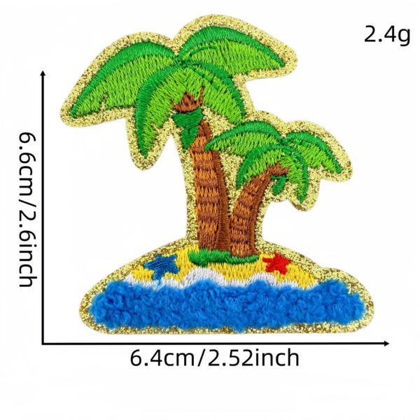Wholesale Summer Beach Themed Embroidered Patches - 25pcs Cute Cartoon Vacation Style Iron-On Decorative Accent for Clothing Craft Gift Resale
