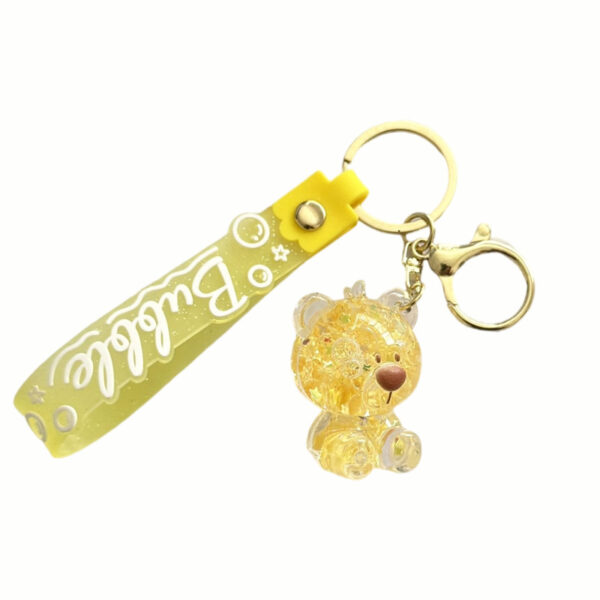 Wholesale Red Luminous Acrylic Sitting Bear Keychain Bag Charm Car Key Accessory Gift