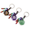 oly-4feb8ee28852943f25e4e497069e85bb Wholesale Natural Crystal Stone Hexagram Keychain Pendant with Chakra Beads Decorative Bag Accessory