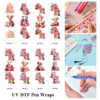 Wholesale 2/8/16pcs UV DTF Stickers Cute Forest Animal Book Rose Print Pen and Bookmark Stickers
