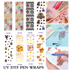 Wholesale 2/8/16pcs UV DTF Stickers Classic FNAF Horror Game Graphics Pen and Bookmark Stickers