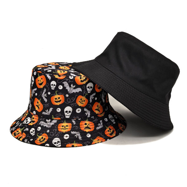 Wholesale Halloween Pumpkin Lamp Printed Fisherman Hat Sun Protection Fashion Accessory for Outdoor