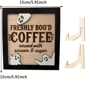 15*15*1cm / 3d double layer wooden coffee ornament