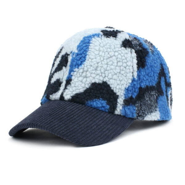 Wholesale Blue Camouflage Winter Baseball Cap Warm Corduroy Fashion Hat