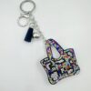 Wholesale Leopard Print Velvet Rhinestone Keychain, Bag Charm with Tassel, Fashion Accessory for Purse Car Key