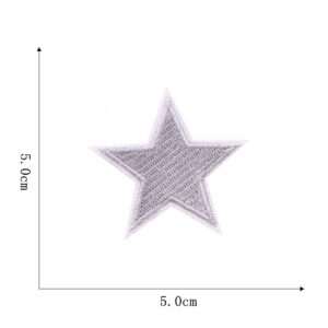 Silver five-pointed star cloth stickers -5#
