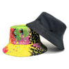Wholesale Reversible Tie Dye Graffiti Bucket Hat Outdoor Sun Protection Casual Hat