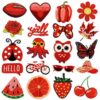 oly-5057e20f4ea56d36db1fb78bc1a322a3 Wholesale Red Series Fruit Flower Embroidery Patch Iron-On Applique for Clothing Decoration