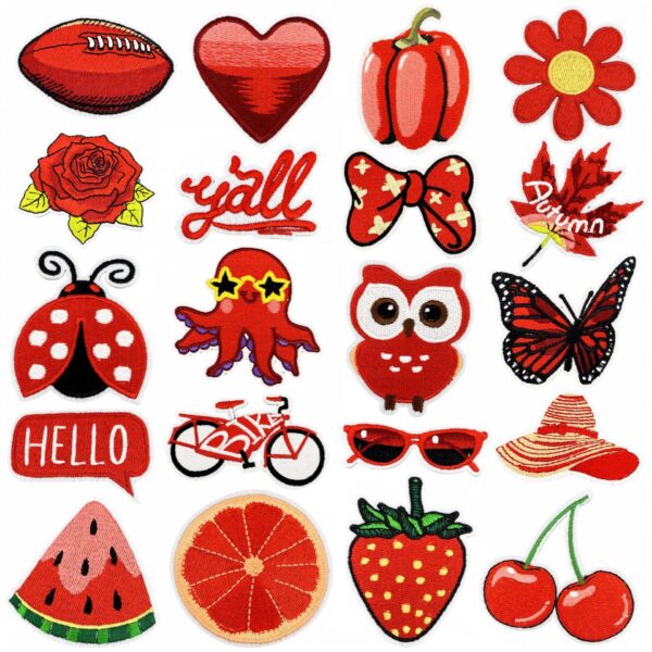 oly-5057e20f4ea56d36db1fb78bc1a322a3 Wholesale Red Series Fruit Flower Embroidery Patch Iron-On Applique for Clothing Decoration