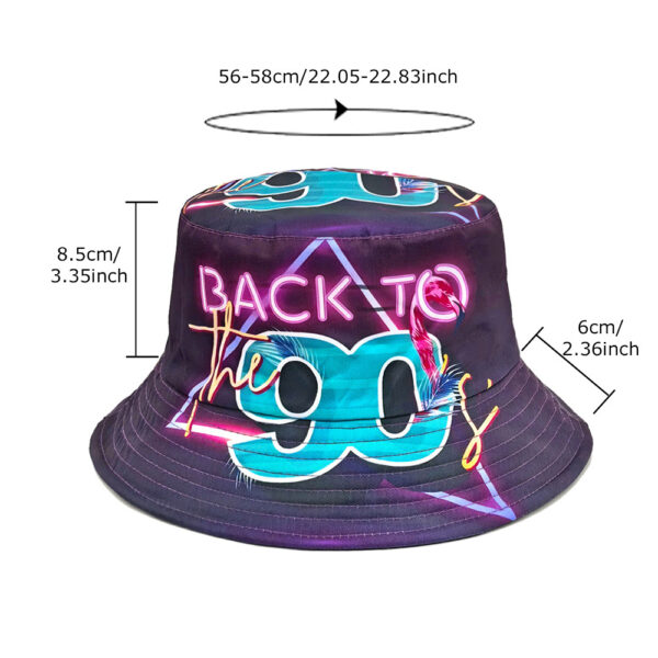 Wholesale Retro 90s Letter Print Bucket Hat Trendy Sun Protection Hat Fashion Accessory