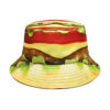 Wholesale Hamburger Pattern Fisherman Hat Double Sided Sunscreen for Resale