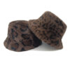Wholesale Chic Leopard Plush Bucket Hat for Women Winter Sun Protection Boutique
