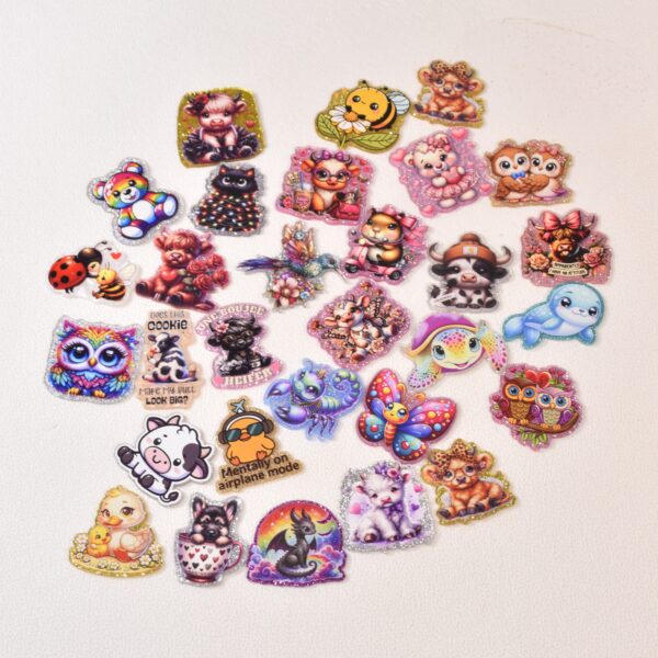 oly-50ae7f83345f5f62577b348bca15e446 Wholesale Random Different Styles 20pcs 30pcs Animal Theme Acrylic Flat Backs