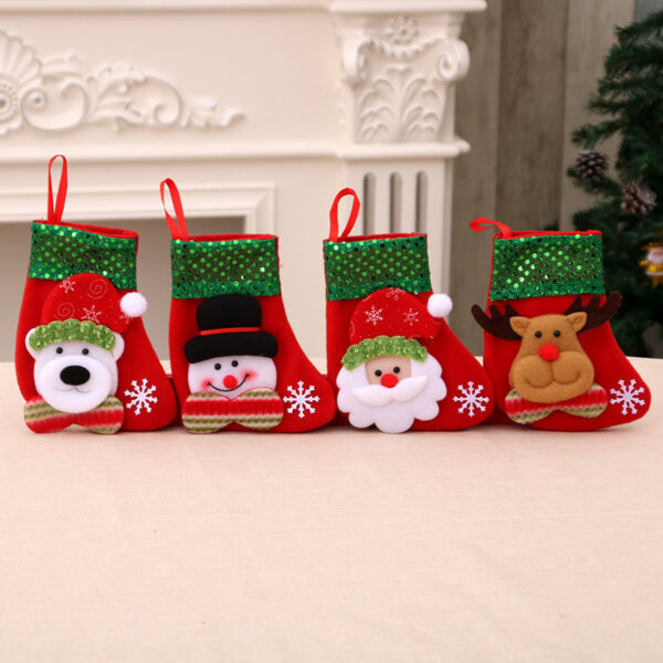 oly-50c4dabea45aa8e9bd179487025af43a Wholesale Sequined 3D Santa Christmas Stocking for Holiday Home Decor Resale Gift Bag