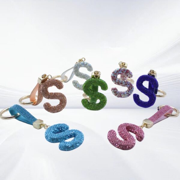 Wholesale Diamond Letter S Keychain Trendy Car Key Accessory Wedding Gift
