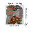 Wholesale Cartoon Black Embroidery Patches Set of 9 Polyester Iron-On for DIY Fashion Accessories