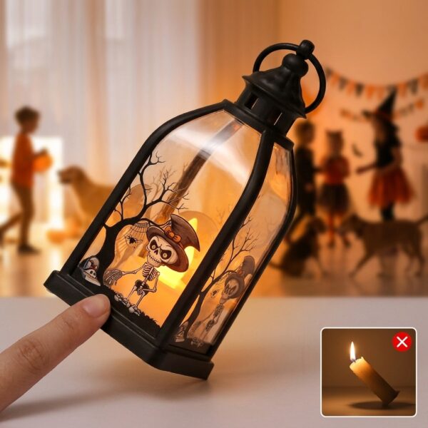 Wholesale Halloween Decorative Candle Lamp Plastic Witch Pattern Party Home Decoration