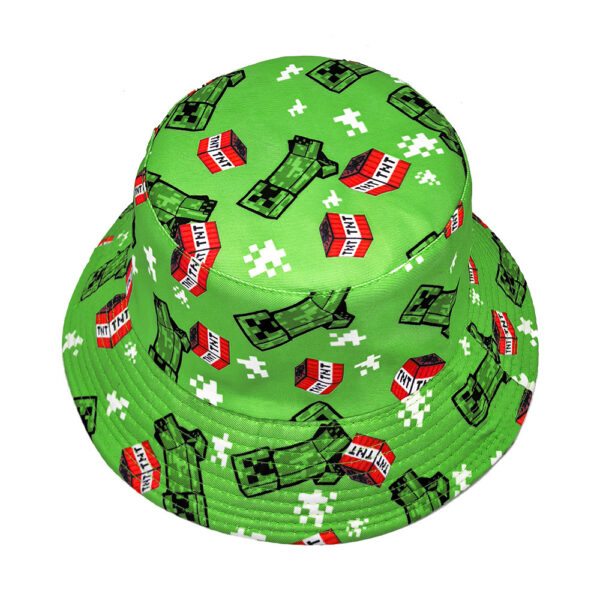 Wholesale My World Pattern Printed Bucket Hat Stylish Game Sun Hat for Women