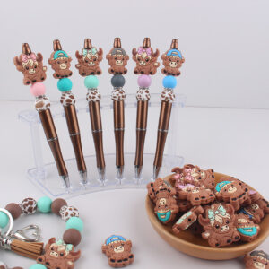 oly-51174d72a4fb7dac159cba3772c20ec4 Wholesale Fashion Beaded Pen with Colorful Plastic and Silicone Beads DIY Craft Pen for Office Decor or Gift